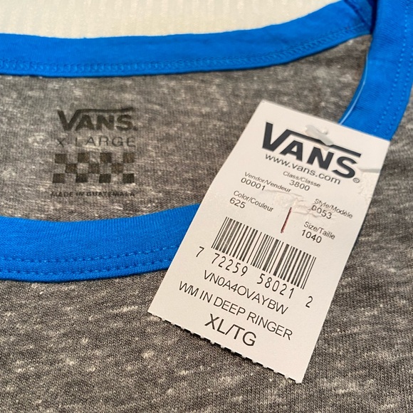 Vans In Deep Ringer Short Sleeve Tee T-Shirt - Picture 8 of 8